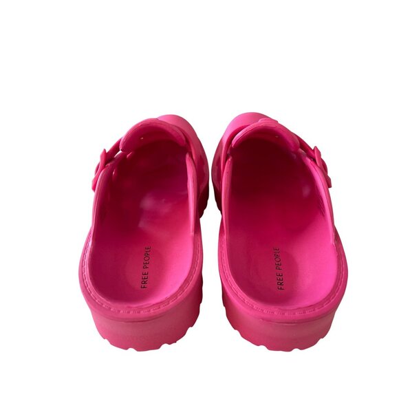 Free People Pink Cutout Buckled Slip-On Mule Clogs Size 7 NEW - Picture 4 of 8